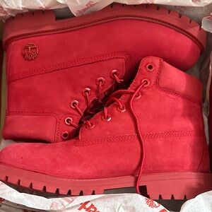 Timberland Vibrant Red Lace-Up Boots
